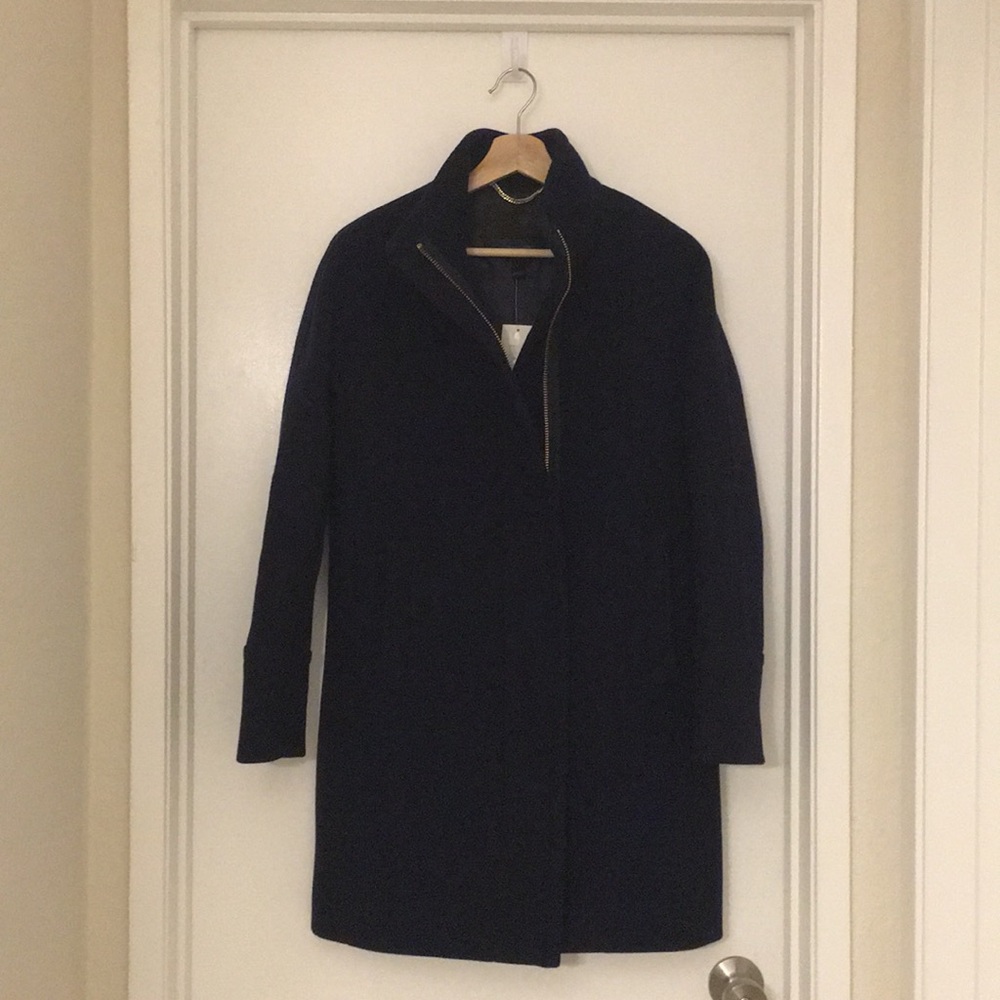 J crew Cocoon coat, Navy, Size 0